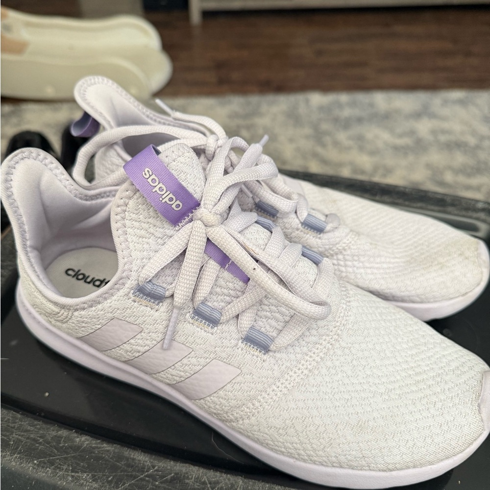 Adidas Cloudfoam White and Lavender Shoes